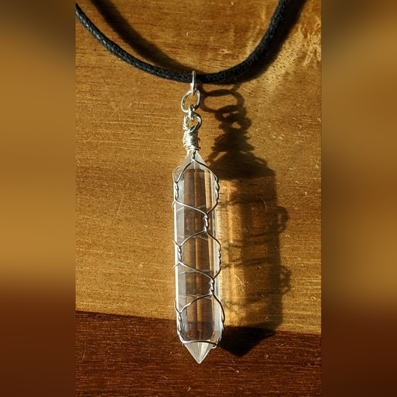Healing Vogel Quartz Point Amulet Handmade Sterling Silver Basket Weave - Picture 14 of 16